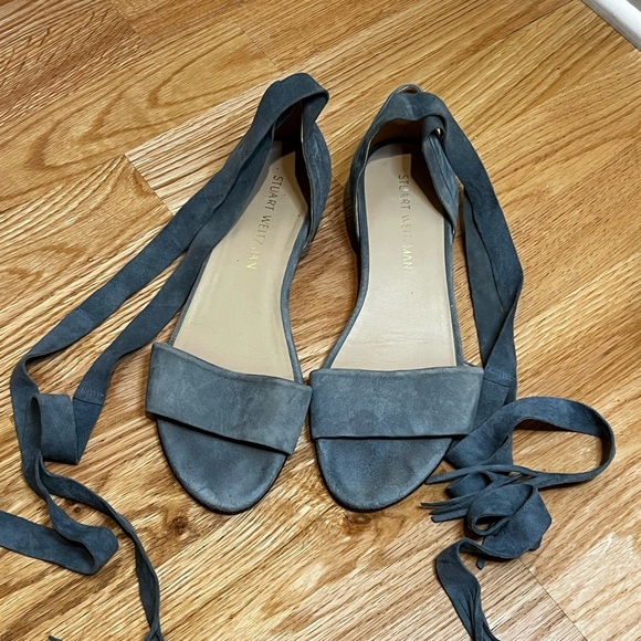 Stuart Weitzman Corbata Suede  Sandals Size 8.5 - Picture 3 of 12